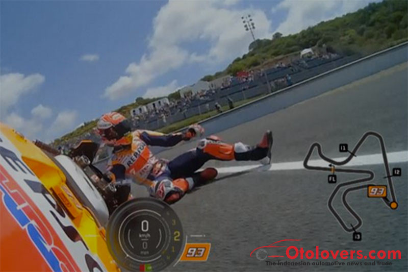 Marquez jatuh di hari pertama jelang MotoGP Jerez